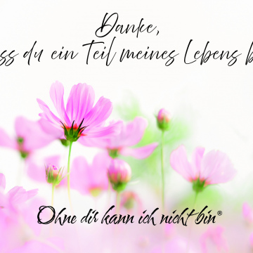 Danke, dass du ein Teil meines Lebens bist